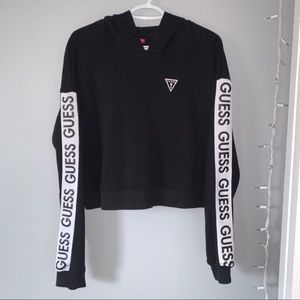 Guess Black Semi-Cropped Hoodie